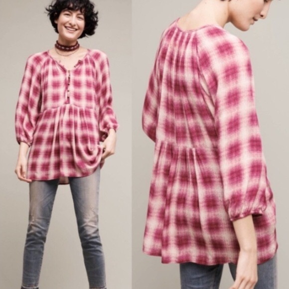 Anthropologie Tops - Maeve | Anthropologie pink cavalon peplum blouse